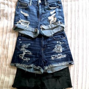3 PAIRS of american eagle ne(x)t level stretch jean shorts